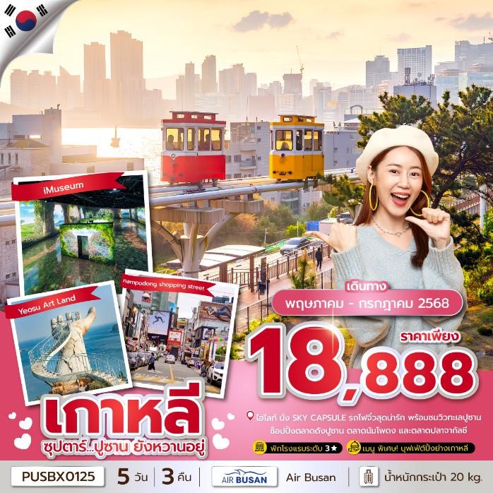 PUSBX0125 ซุปตาร์…ปูซาน ยังหวานอยู่ 5D3N 